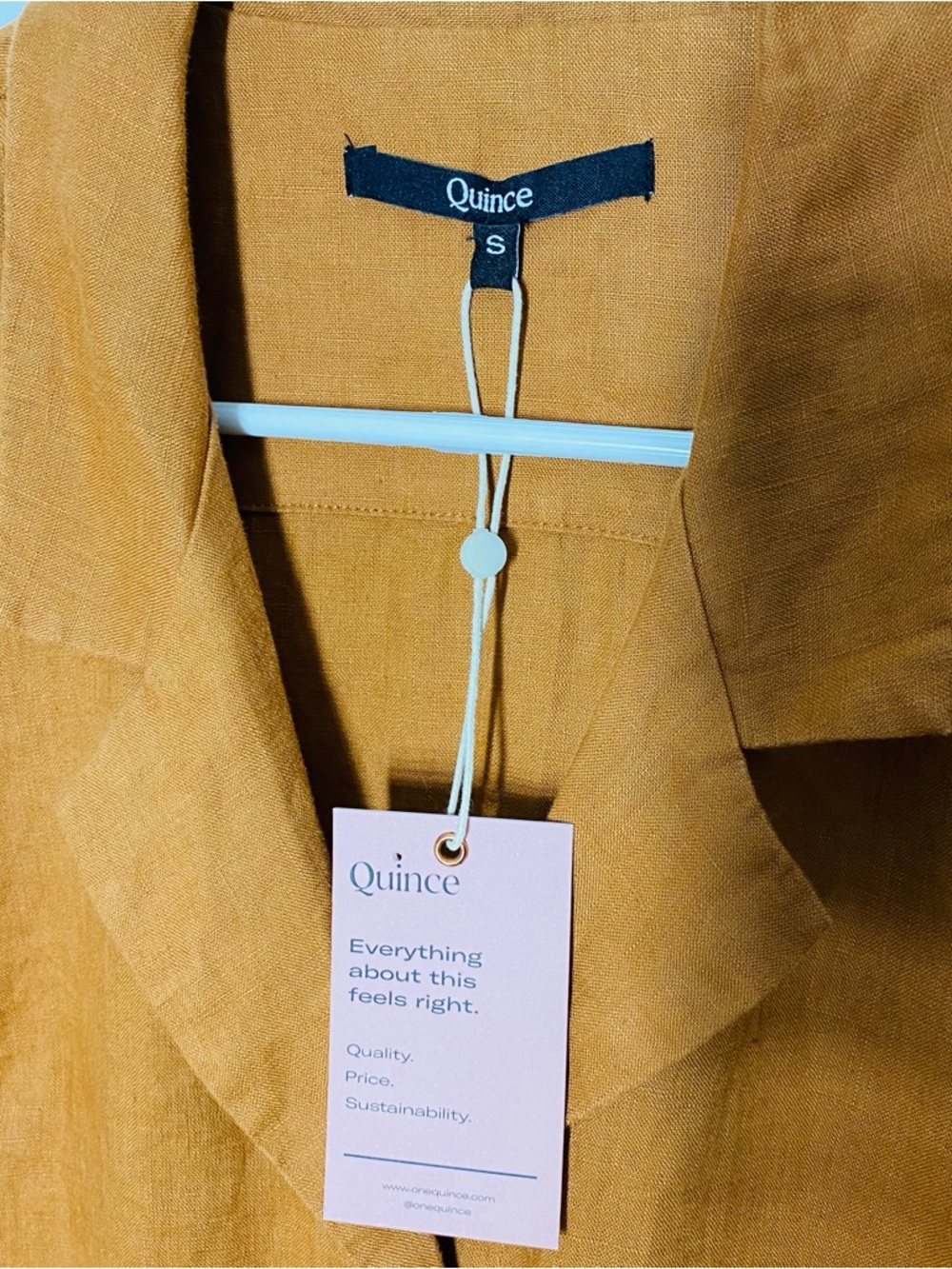 NWT QUINCE 100% Linen Belted Shirt Dress - Picture 6 of 8